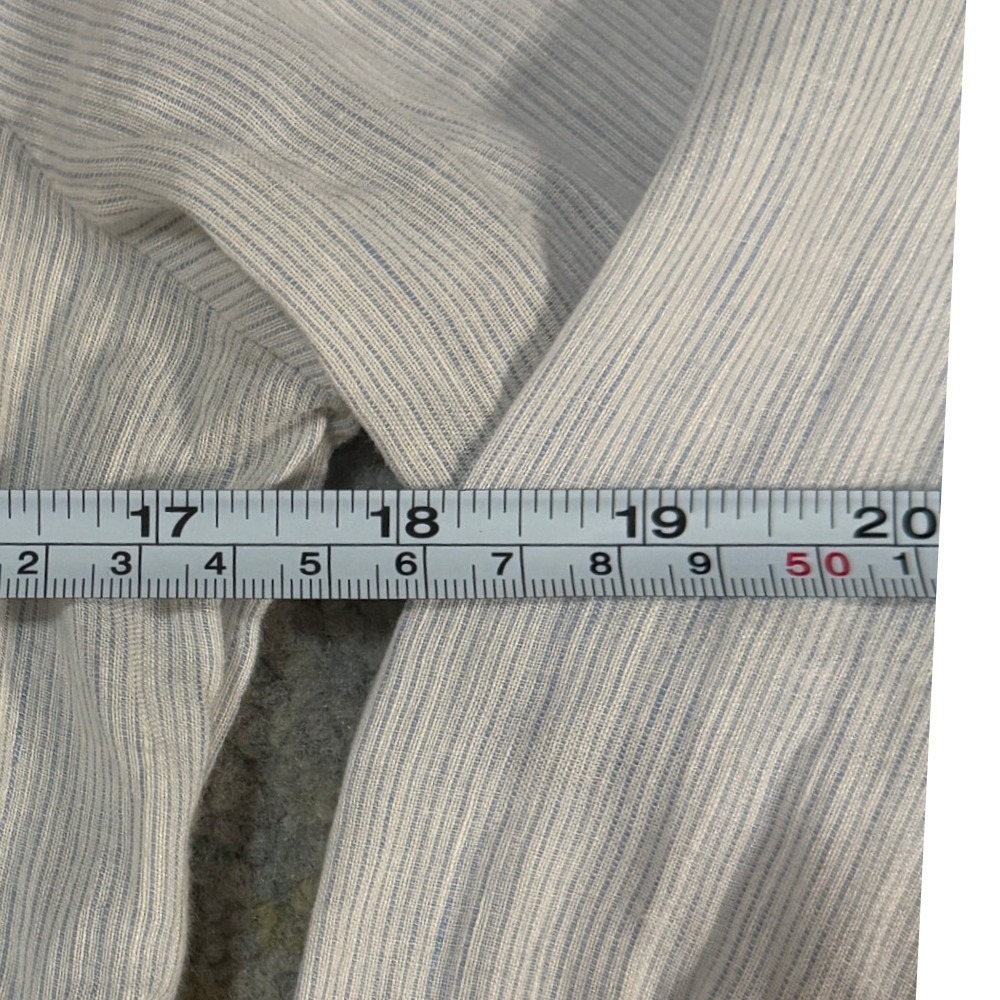 James Perse Linen Blend Shirt Dress L Coastal Button Down Drawstring Waist Sz 3 - Picture 7 of 10